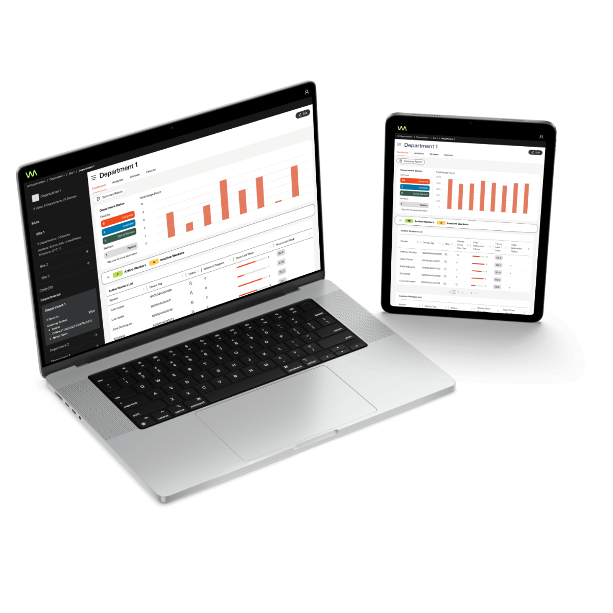 Verve Motion exosuit management platform dashboard